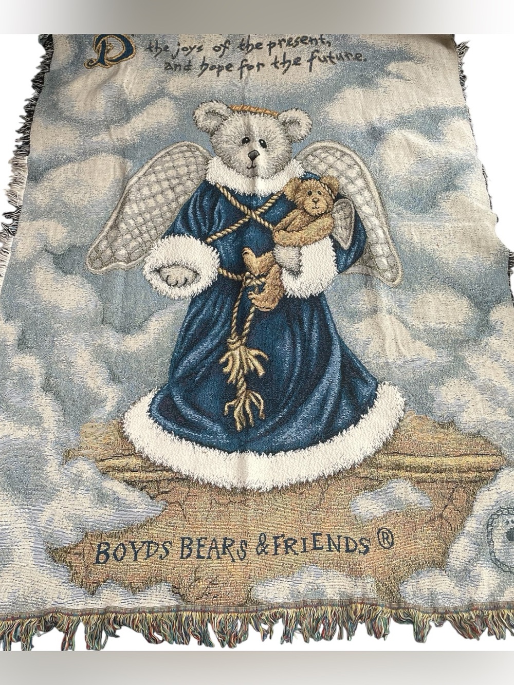 NWT LE Numbered Vintage ‘01 Boyd’s Bears Celeste Angel Woven Tapestry Blanket